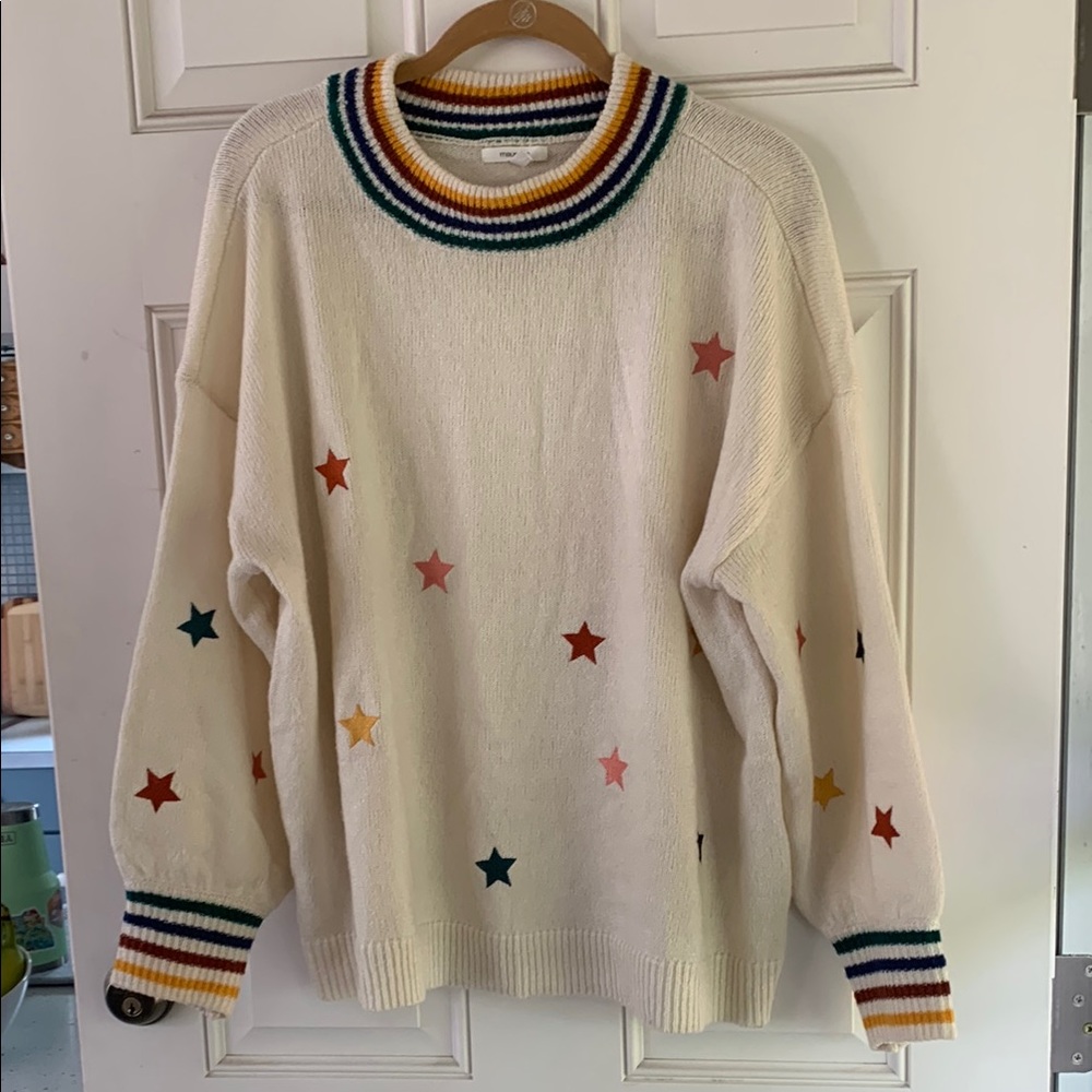 Plus size Colorful Star Pattern Sweater